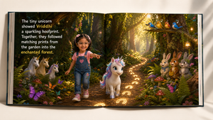 The girl and the Tiny Unicorn's Family